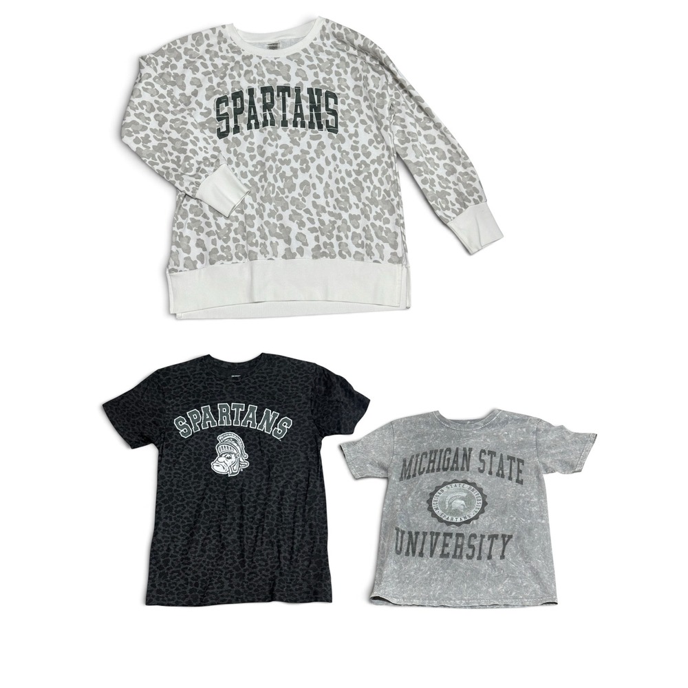 Michigan State Spartans Game Day Couture Lot of 3 sweater shirts sz S bundle